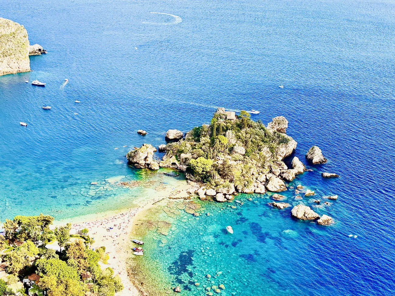 Isola Bella and turquoise Sicilian coast
