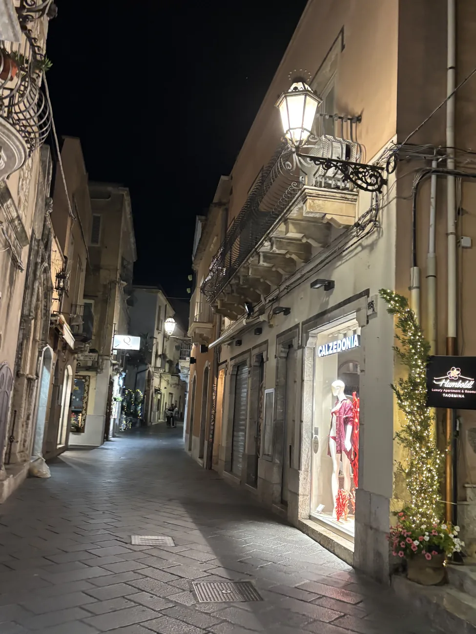 Taormina lanes with flowering balconies